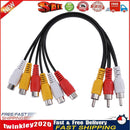 Black 25cm 3RCA Male Jack to 6RCA Female Plug Audio Video AV Adapter Cable Newly