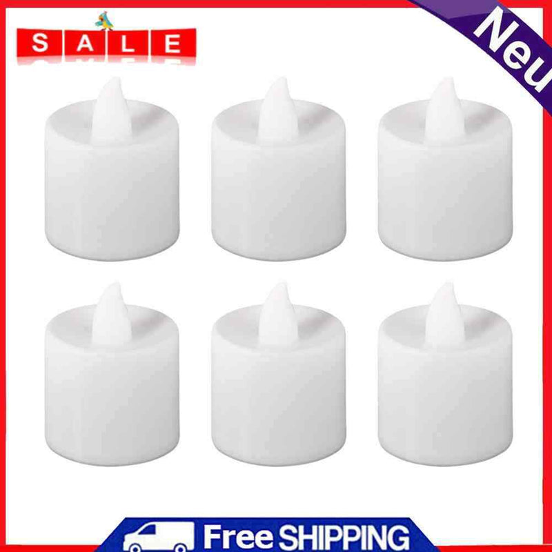 6pcs Flameless Tea Light Candles Battery Operated Flickering Tealights (B)