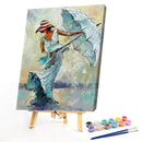 Lady with Umbrella Oil Paint By Numbers Kits Canvas Picture DIY Wall Art