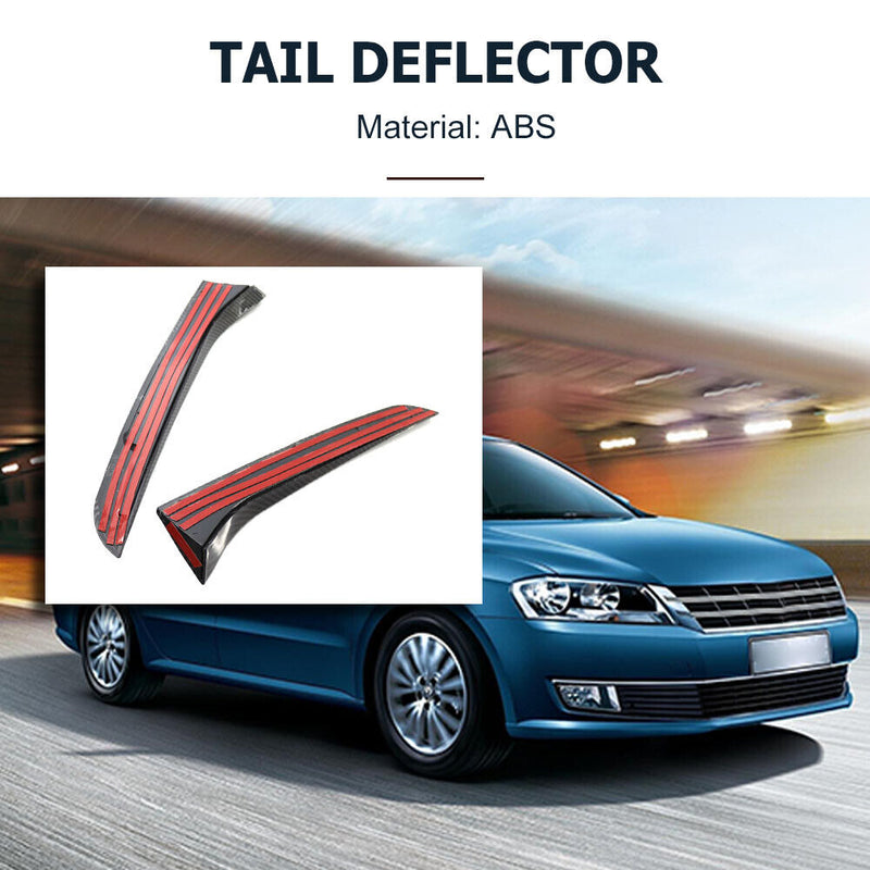 2pcs Rear Window Wing Trim Covers Carbon Patter Spoiler Canards Splitter