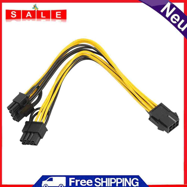 PCI-E 6 Pin to Dual 8 Pin Power Splitter Cable Graphics Card PCI Express Adapter