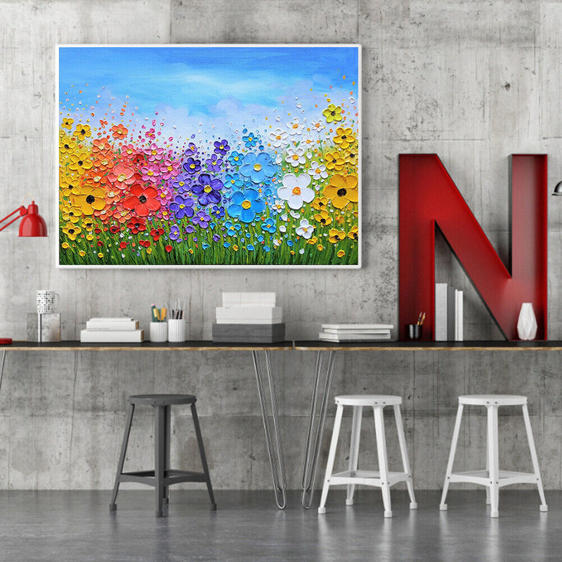 Frameless Oil Paint By Numbers DIY Flower Picture Craft for Home Living Room