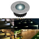 Solar Powered LED Decking Floor Spot Lights White Steel Garden Lamp Q6V9