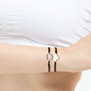Stainless Steel Heart Charm Couple Bracelets Valentines Day Women Jewelry Gifts