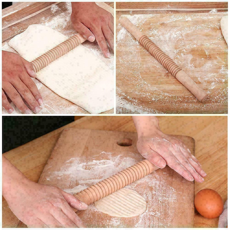 Wooden Thread Baking Roller Flower Stick Baking Cake Dumpling X0T7 Rolling V3Q9
