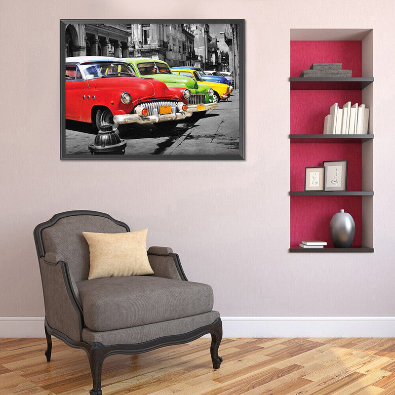 Diamond Painting 5D DIY colorful cars Full Round Drill Rhinestone Picture