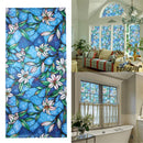45cm*100cm Orchid Window Film Stained Glass Home Privacy DIY Decoration Newly