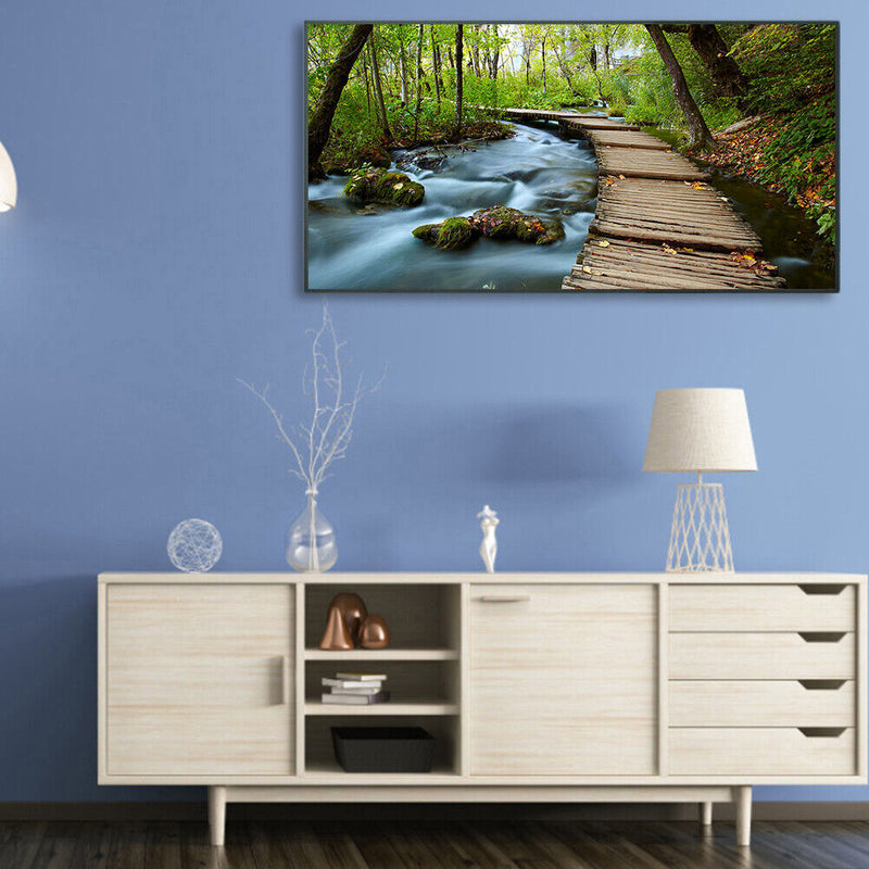 Forest Trestle Bridge Oil Paint By Numbers DIY Canvas Wall Art Picture Crafts