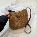 Summer Straw Crossbody Bag Women Beach Holiday Woven Shoulder Handbag Purses