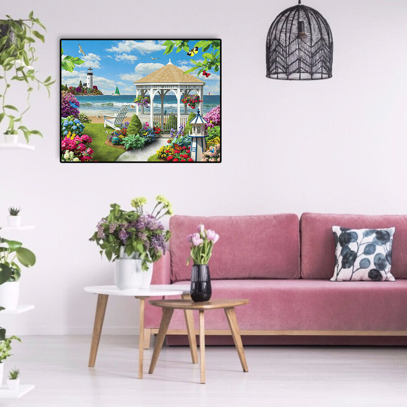 Digital Painting By Numbers Pavilion Hand Painted Canvas Color Drawing Picture