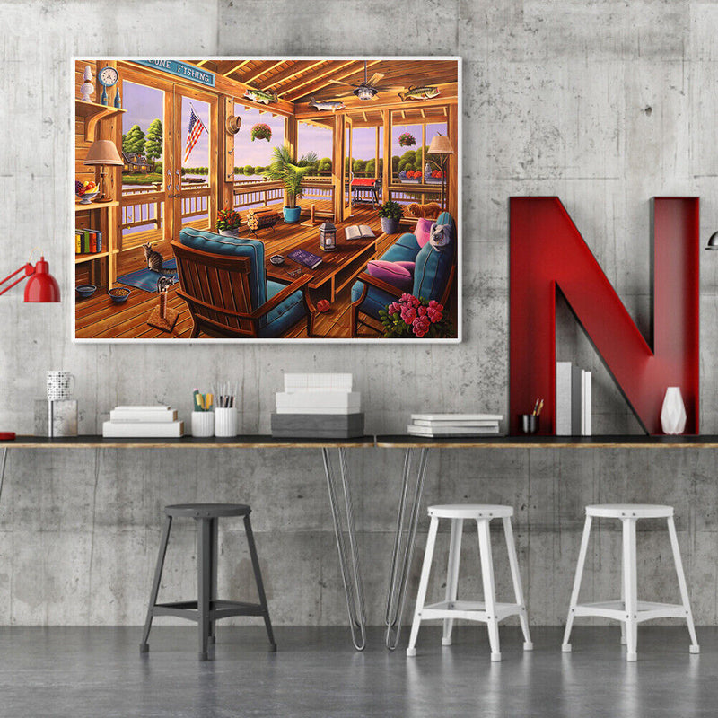 Paint By Numbers for Adults Beginner House Living Room DIY Acrylic Painting Kit
