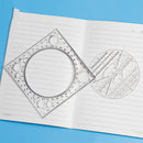 Rotatable Drawing Template Ruler Geometric Art Design Measuring (Black) Newly