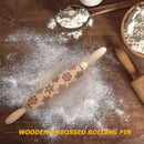 Christmas Gift Pattern Wooden Rolling Pin Dough Engraved Roller DIY Supplie