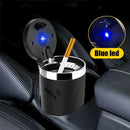 Black Car Ashtray Cup LED Indicator Smokeless Dual-Purpose Cigarette Holder#