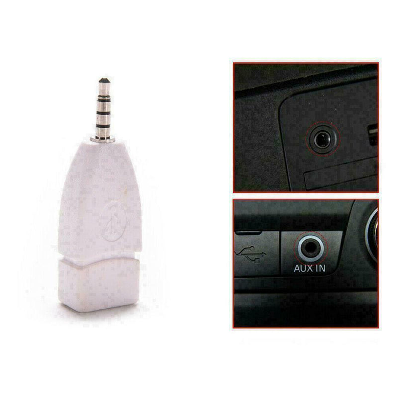 3.5mm Male AUX Audio Plug Jack To USB 2.0 Female Converter J4J3 A Adapter P1N9