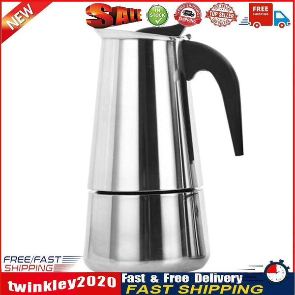 Stainless Steel Filter Mocha Coffee Pot Moka Italian Coffee Maker (100ml) Newly