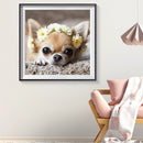 5D DIY Flower Dog Full Round Diamond Painting Mosaic Drawing Home Decoratio