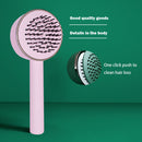 One-key Self-cleaning Hair Brush Anti-Static Airbag Massage Comb (Pink) Newly