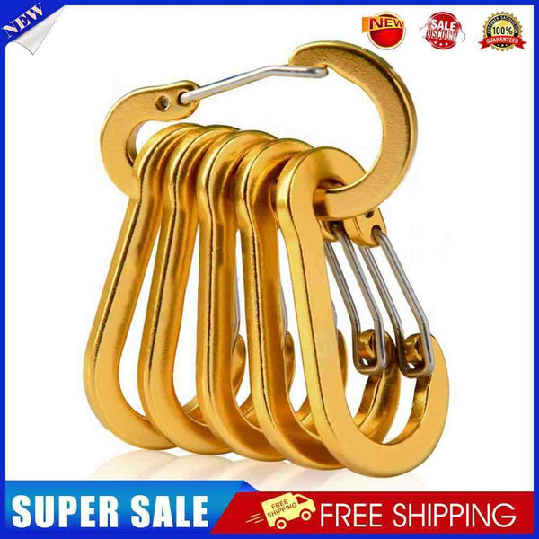 #A 6pcs Outdoor Camping Carabiner Aluminum Alloy Backpacking Hanging Buckle Tool