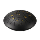 6 Inch 11-Note Tongue Drum with Drumsticks Hand Pan Ethereal Drums (Black)