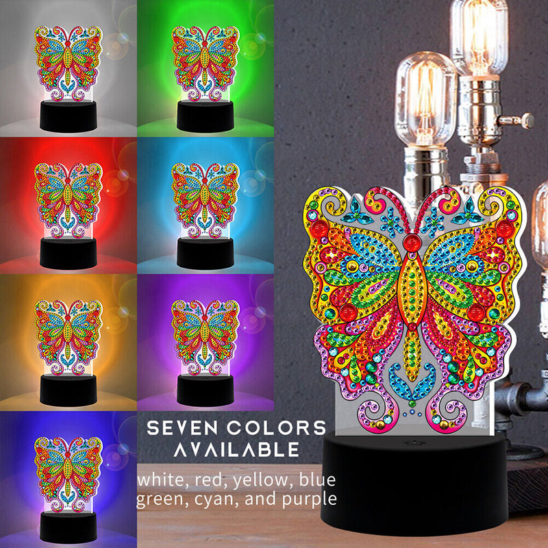 Butterfly DIY Diamond Painting LED Light Embroidery Night Lamp Home Decor Newly