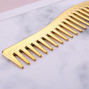 Electroplating Hairdressing Comb Hair Brush Large Wide Tooth Combs (Yellow)