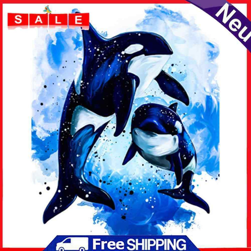 Blue Whale Oil Paint By Numbers Kits Canvas Picture Wall Art DIY Craft Coloring