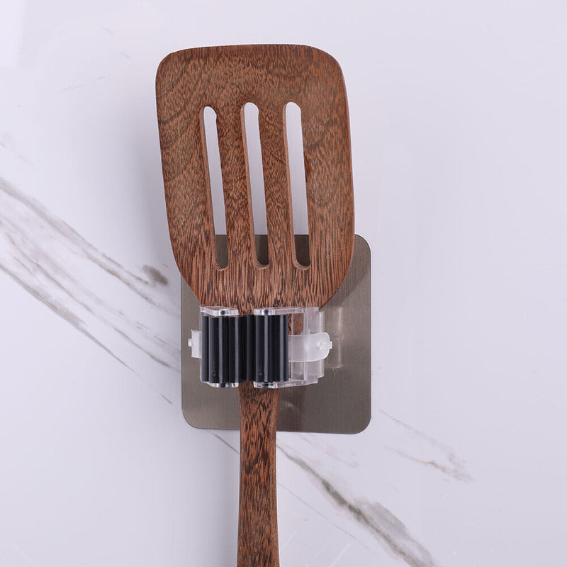 Adhesive Hooks Kitchen Bathroom Wall Mop Hanger Broom Holder Rack (Black) Newly