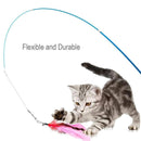 12x Kätzchen Katze Feder Spielzeug Glocke Zauberstab Teaser Rod Interactive Pla.