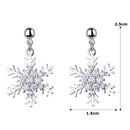 Xmas Gift Diamond Christmas Dangle Drop Rhinestone Zircon Snowflake Earrings