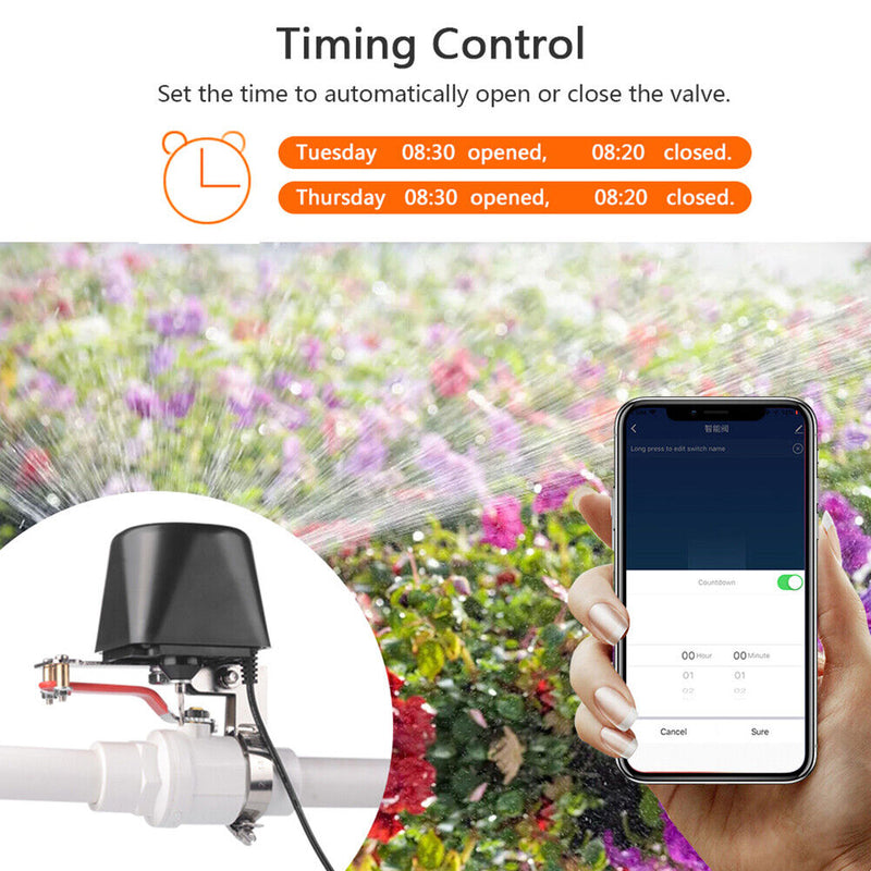 Wireless WiFi Smart Water Gas Valve Shut Off Controller Voice App Remote Co