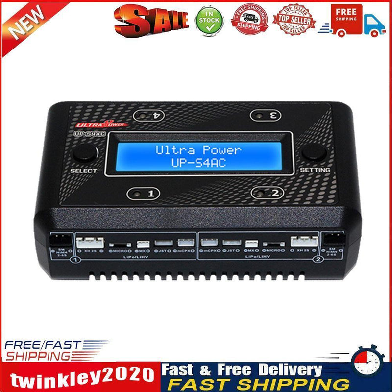 Ultra Power UP-S4AC 4x7W AC DC LiPO LiHV NiMH NiCd Battery Charger (UK) Newly