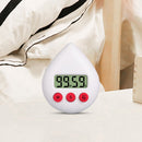 Water Drop Electronic Countdown LCD Digital Timer Study Alarm Clock (White)
