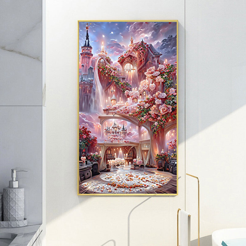 #A Chateau Montrose 5D DIY Diamond Painting Kits Full Round Drill Wall Decor Cra