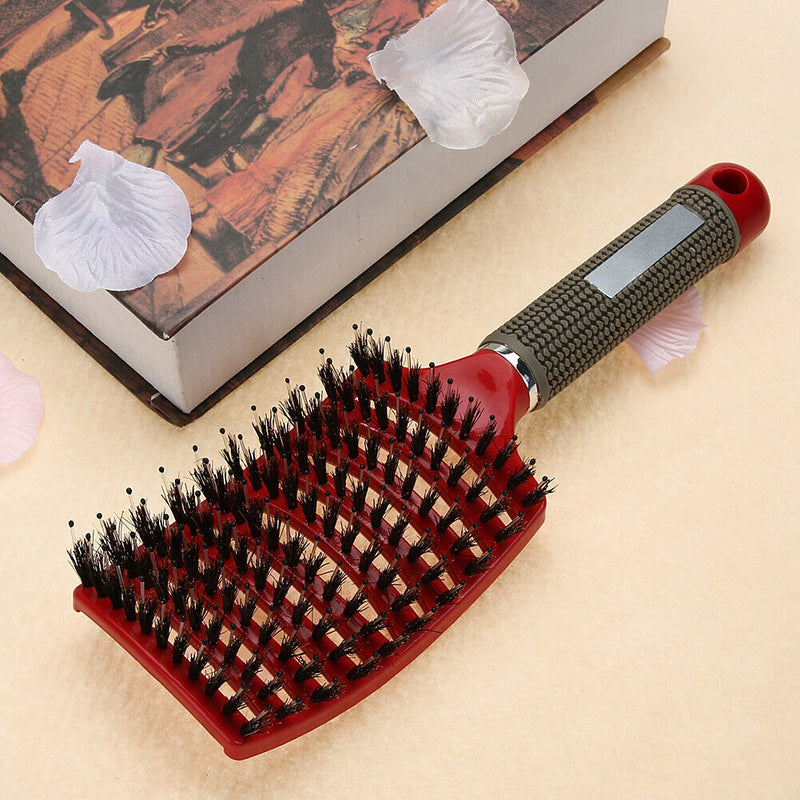 JUNERAIN Scalp Massage Comb Bristles - Curly Detangle Hairbrush - Art Aid