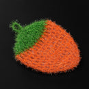 1pc Strawberry Floral Printed Dishcloth Polyester Fiber PE Dishrag(Orange)