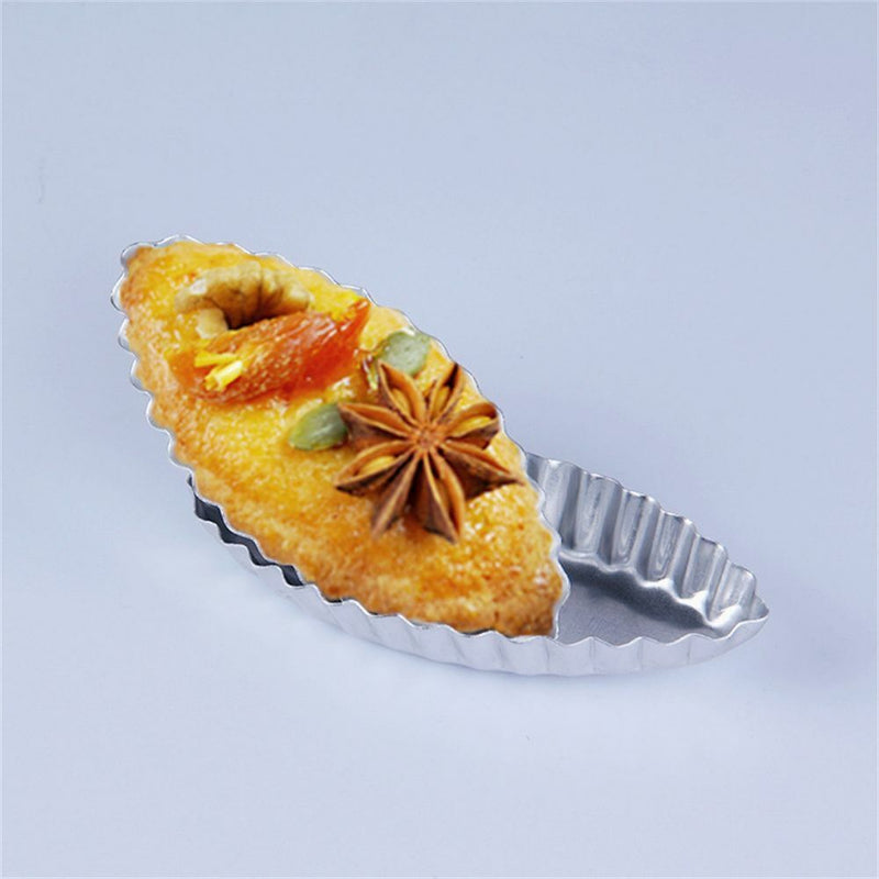 DIY Pastry Tool Aluminum Boat Shape Baking Mould Pudding Holder Egg Tart Molds