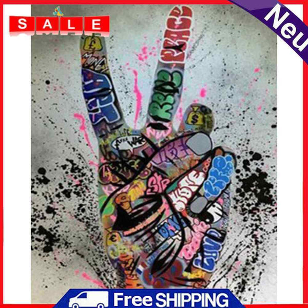 Hand Painted Oil Paint by Numbers DIY Scrawl Hand Drawing Wall Decoration Gift