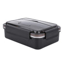 Portable Stainless Steel Bento Lunch Box Leak-Proof Food Container (Black)