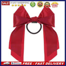 Women Satin Ribbon Bow Hair Band Ponytail Holder Rope(Bean Red)