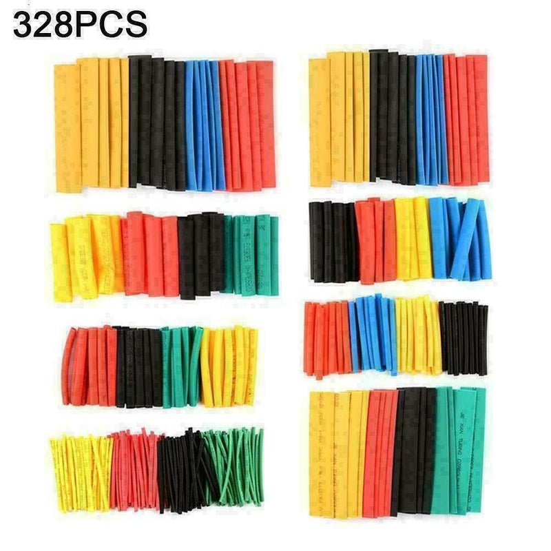 328PCS 2:1 Polyolefin Heat Shrink Tubing Tube Sleeve Y2D6 I6T1 H5N6 Wire Q9E2