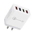 4 USB Travel Wall Charger 3A Fast Charging Charger US Plug Adapter (Grey) Newly