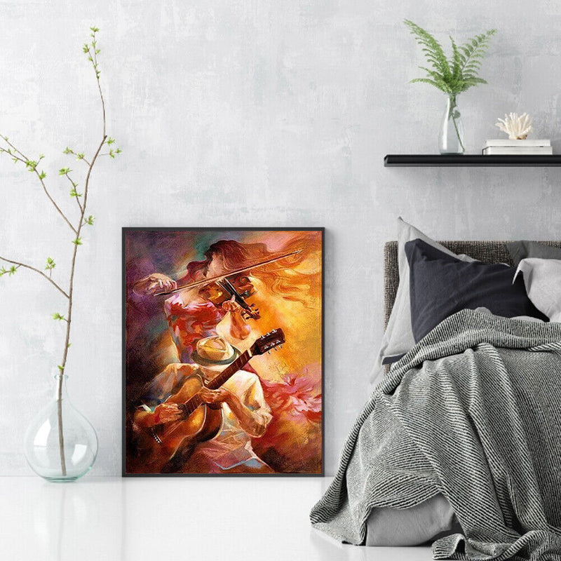 Violin Playing Oil Paint By Numbers Wall Art Posters Craft Gift Home Decor Kit