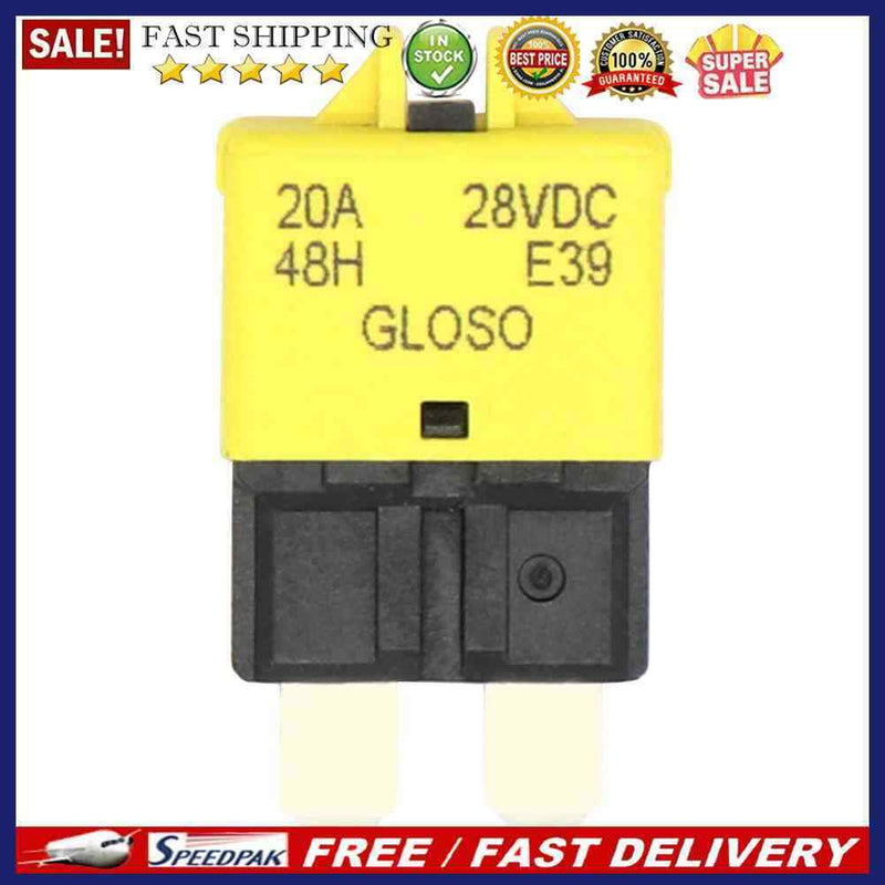 DC32V Manual Reset ATC Circuit Breaker Blade Fuse for Car Boat(20A Yellow)