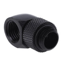 G1/4 Inner Outer Dual Thread 90 Degree Rotary Water Tube Connector(Black) Newly