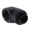 G1/4 Inner Outer Dual Thread 90 Degree Rotary Water Tube Connector(Black) Newly