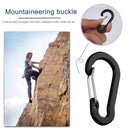 6x Aluminium Buckle Keychain Climbing Carabiner Outdoor Hiking Hook (Black)