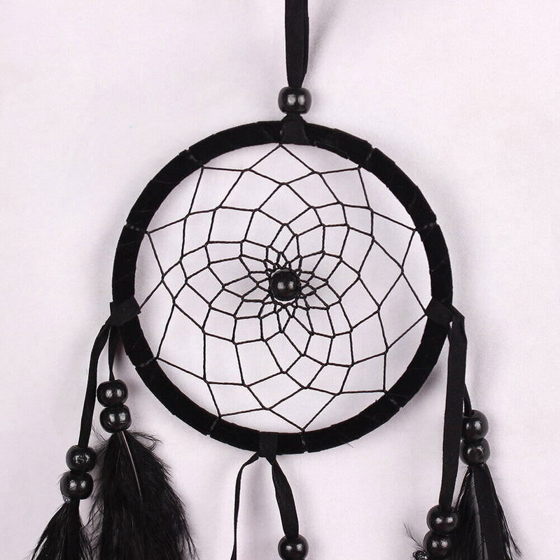 Bead Dream Catcher Black Feather Crafts Handmade Home Hanging Gifts Newly
