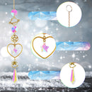 Crystal Star Hexagon Candlestick Pendant Prism Wind Chime Car Hanging Lamp Decor