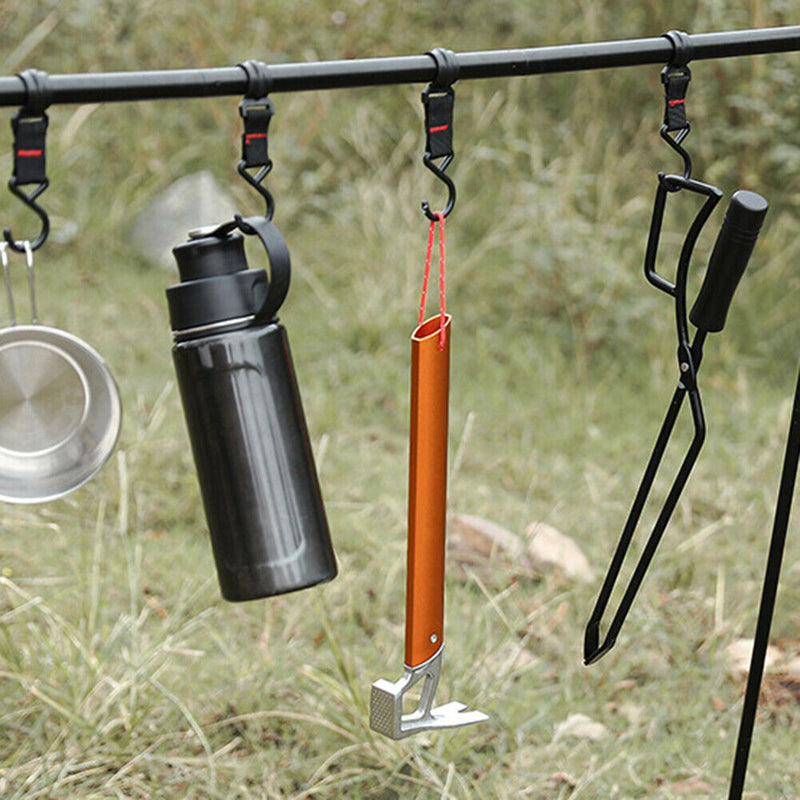 Camping Tent Peg Hammer Hiking Fishing Stake Nail Puller Extractor (Orange)